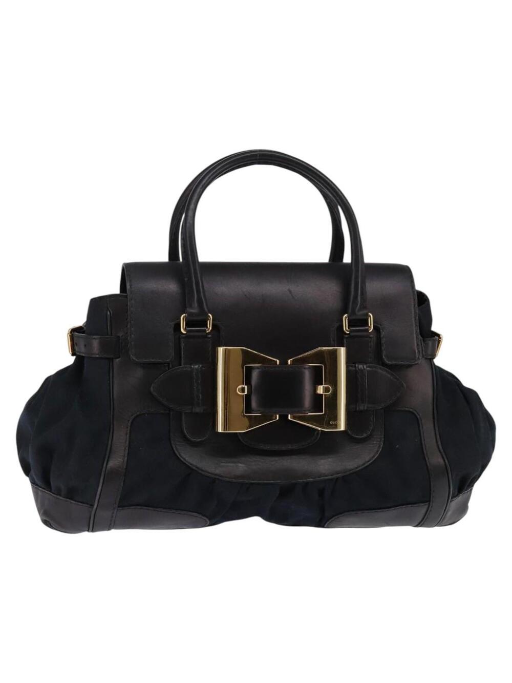 Gucci Gg Canvas Hand Bag Black Gold #348671G54B